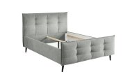 Polsterbett MARIO B Bett Bettgestell Stoff grau 140x200 cm