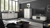 Highboard CARRARA Marmor-Optik weiß Wohnzimmerschrank