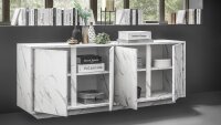 Sideboard CARRARA Marmor-Optik weiß Kommode Schrank