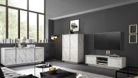 Sideboard CARRARA Marmor-Optik weiß Kommode Schrank