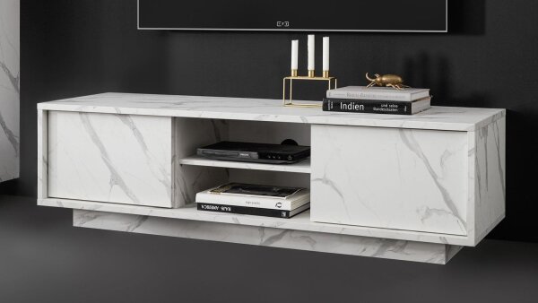 Lowboard CARRARA Marmor-Optik weiß Kommode TV-Board