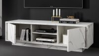 Wohnwand CARRARA Marmor Look weiß TV Board Highboard