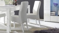 Esszimmerstuhl CARRARA weiß 2er Kunstleder Gestell weiß