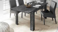 Esstisch CARRARA Marmor-Optik ausziehbar anthrazit 137 cm