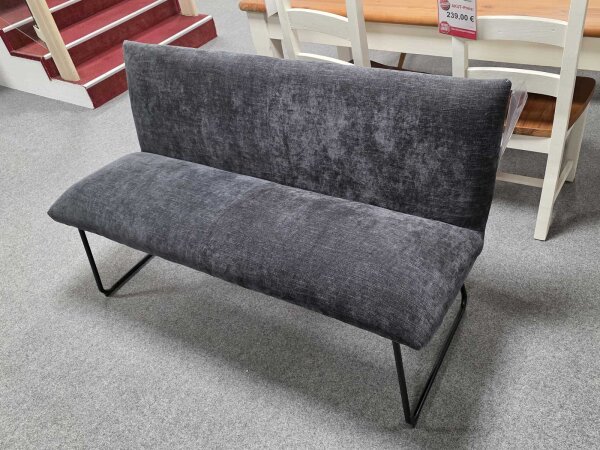 Polsterbank Dani Stoff anthrazit Metall schwarz matt 151/85/64 cm