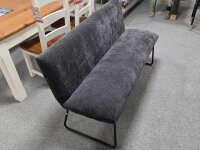 Polsterbank Dani Stoff anthrazit Metall schwarz matt 151/85/64 cm