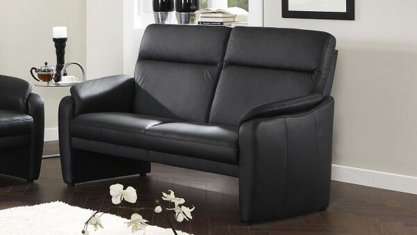 Sofa HAMPTON 2,5-Sitzer in Echtleder schwarz mit Federkern