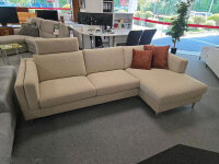 Ecksofa Nordic Beige inkl. Kopfstütze ca. 265x143 cm