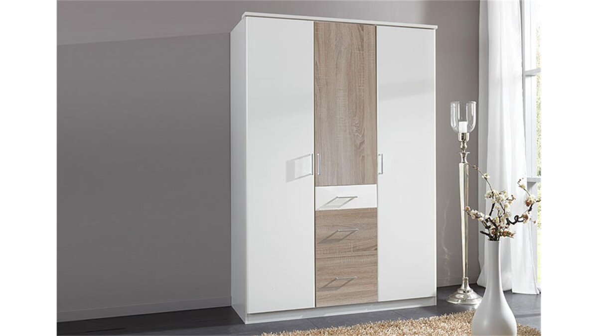 Kleiderschrank Sonoma Eiche Weiss