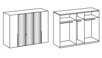Kleiderschrank New York A ca. 225x208 cm Eiche sägerau Spiegel