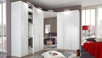 Eckschrank New York D 255x300 cm Softwhite mit Spiegel