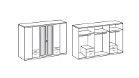 Kleiderschrank FREIBURG in Alpinweiß und anthrazit 270 cm