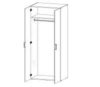 Kleiderschrank MALTA in Hochglanz Lack weiß und Alpinweiß