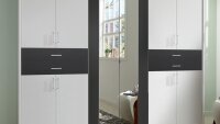 Kleiderschrank TAIGA Schrank in weiß und anthrazit...