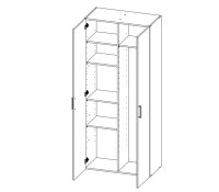 Kleiderschrank MALTA Schrank Hochglanz Lack weiß Eiche Sägerau Tiefe 40cm