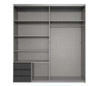 Schwebetürenschrank Emden Kleiderschrank weiß Spiegel 179 cm