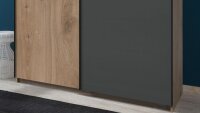 Schwebetürenschrank CARDIFF Eiche graphit 135 cm