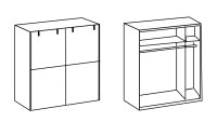 Schwebetürenschrank CARDIFF Eiche graphit 135 cm