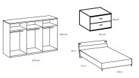 Schlafzimmer Malmö plankeneiche graphit Set 4tlg