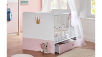 Babybett CINDY 2 Gitterbett weiß rosé...