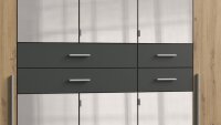 Kleiderschrank DENNIS Artisan Eiche graphit Spiegel 225 cm