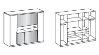 Kleiderschrank DENNIS Artisan Eiche graphit Spiegel 225 cm