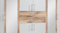 Kleiderschrank DIVER weiß Plankeneiche Spiegel 270 cm