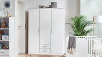 Kleiderschrank KIEL weiß 3-türig mit...