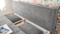 Schlafsofa MILA LUX.3DL Stoff dunkelgrau inkl. Bettkasten 208