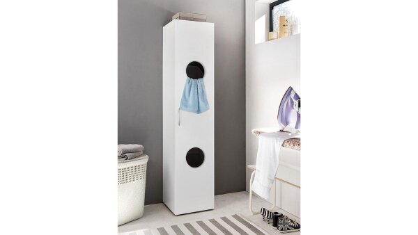 Wäscheschrank MRK 1-türig inkl. 2 Wäschekörbe weiß