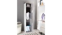Wäscheschrank MRK 1-türig inkl. 2 Wäschekörbe weiß