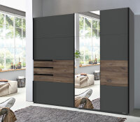 Schwebetürenschrank Bamberg Graphit Eiche mit...