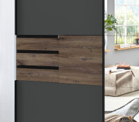 Schwebetürenschrank Bamberg Graphit Eiche mit...