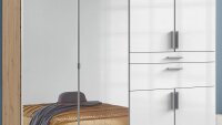 Kleiderschrank BLANKENESE Hochglanz weiß/Eiche...