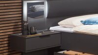 Futonbett BARCELONA mit 2 Bettschubkästen Graphit 180x200 cm