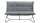 Polsterbank Bank VICO in dunkelgrau mit Metallgestell 131x86 cm