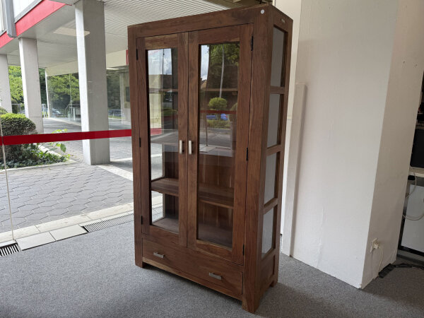 Glasvitrine Guru 6600 Akazie massiv stone 100x175x40 cm
