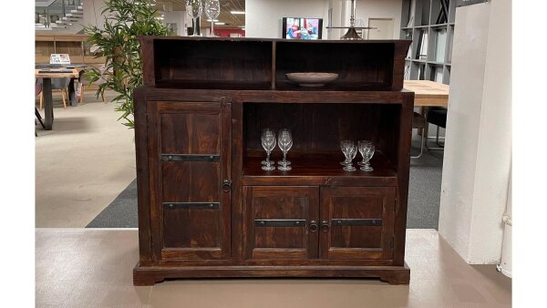 Bar Bombay 4520 Sheesham massiv walnuss, B/H/T: 140/125/66 cm