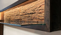 Wandregal BARK Akazie massiv dula 145 cm LED Wolf Möbel
