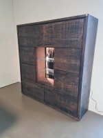 Highboard Bark 4067 Akazie massiv dula inkl. LED Wolf...