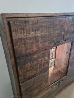 Highboard Bark 4067 Akazie massiv dula inkl. LED Wolf Möbel