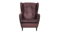 Sessel OMADO 2 Fernsehsessel Ohrensessel Stoff aubergine