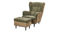 Hocker OMADO 2 Polsterhocker Sitzhocker Stoff olive 63 cm