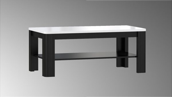 Couchtisch FADO Wohnzimmertisch in schwarz Eiche und weiß Glanz 110x60