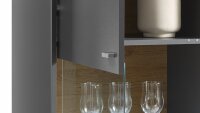 Vitrine CLEVELAND grau Artisan Eiche Glas inkl. Beleuchtung