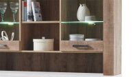 Highboard Vitrine EDMONTON Samdal Eiche 2 Glastüren mit LED