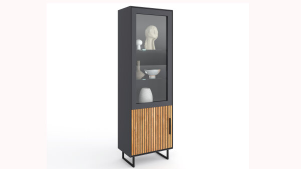 Vitrine Stella 3401 Schrank Eiche teilmassiv Akustikpaneel