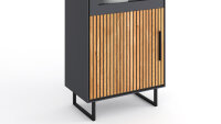 Vitrine Stella 3401 Schrank Eiche teilmassiv Akustikpaneel