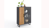 Vitrine Stella 3403 Schrank Eiche teilmassiv Akustikpaneel