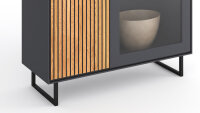 Vitrine Stella 3403 Schrank Eiche teilmassiv Akustikpaneel